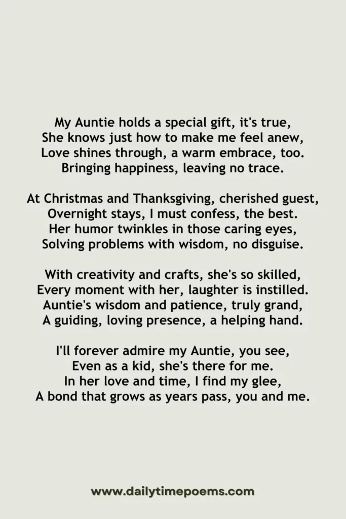 Auntie's Endless Blessing - Poems for your Aunty