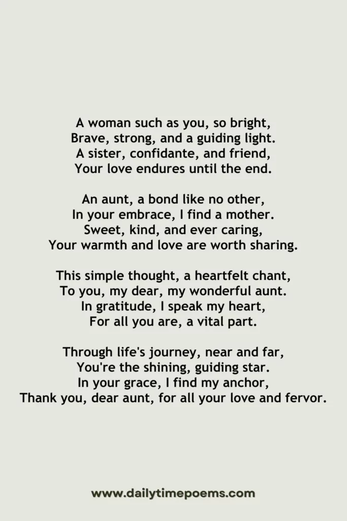 Aunt's Enduring Love - Poems for your Aunty