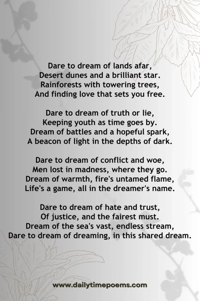 Dare to Dream - Poems about Dreams