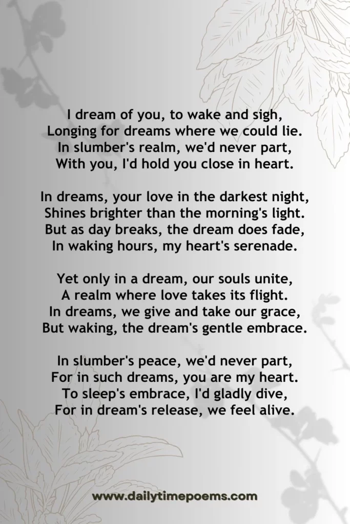 I Dreamed of You to Wake - Poems about Dreams