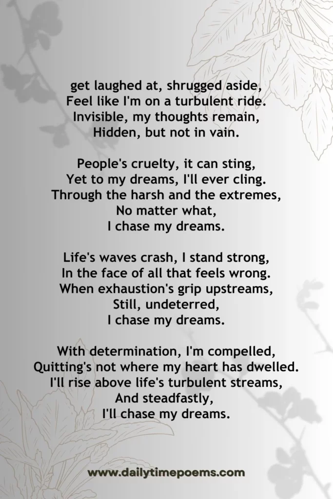 I Follow My Dreams - Poems about Dreams