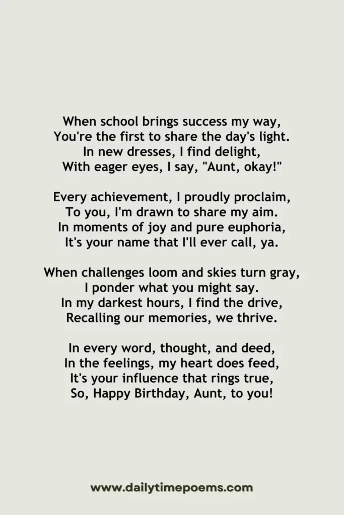 Special Moments with My Aunt - Poems for your Aunty
