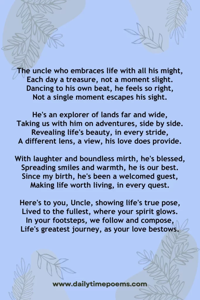 Uncle of Life's Joy - Uncles Poems
