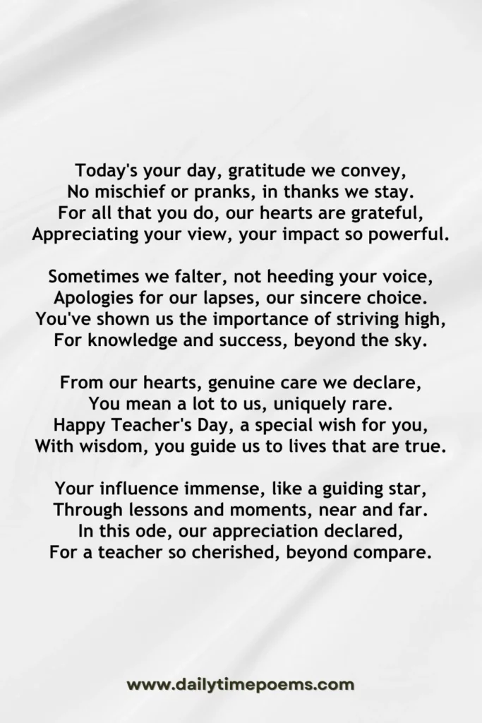 Happy Teacher's Day - oems for Teachers