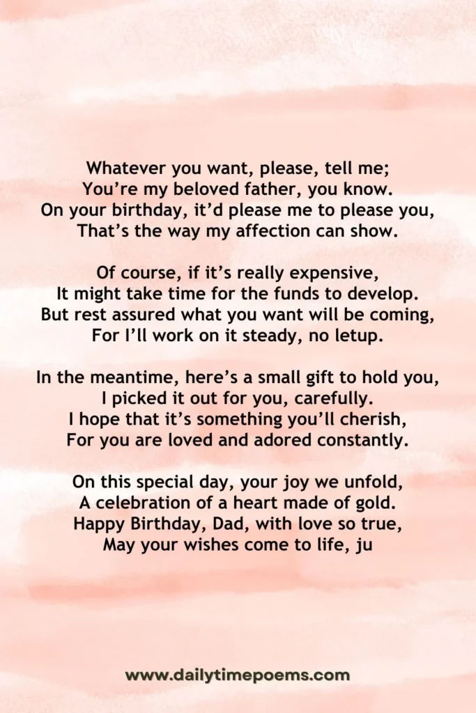 A Dad Birthday Gift With Love - Poetry for Dad's Birthday