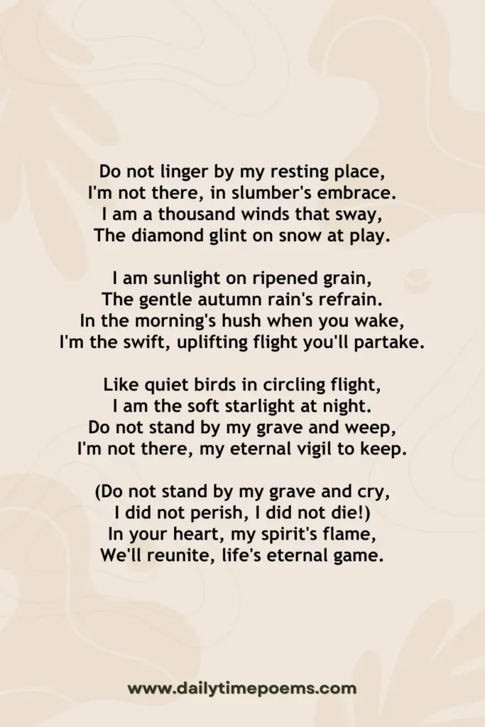 Do Not Stand at My Grave and Weep - Poems about Death of a Loved One
