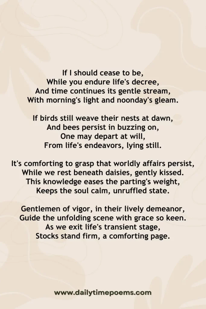 If I Should Die - Poems about Death of a Loved One