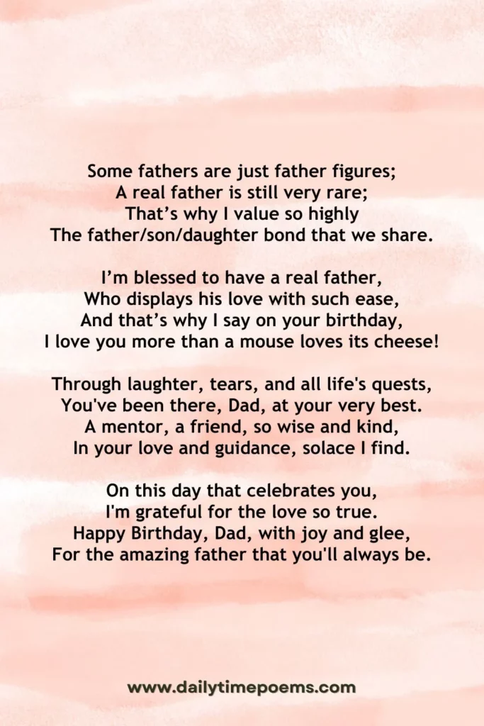Real Father - Poetry for Dad's Birthday