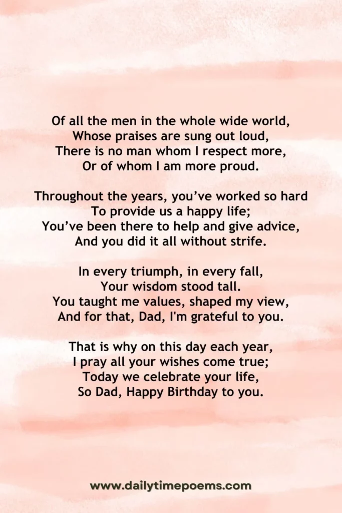 We Celebrate Your Life - Poetry for Dad's Birthday