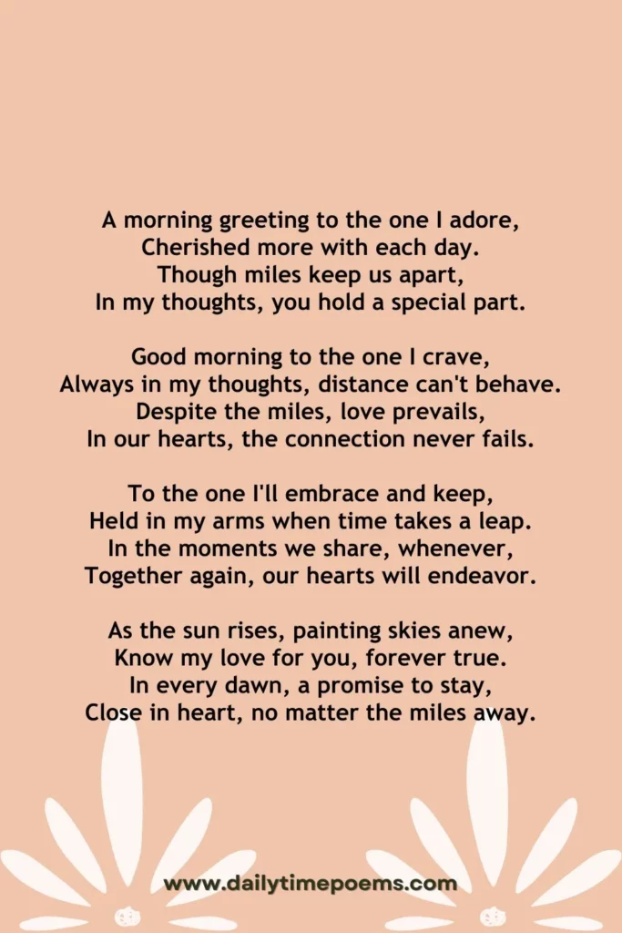 Good Morning to the One I Love - Poetry about Needing