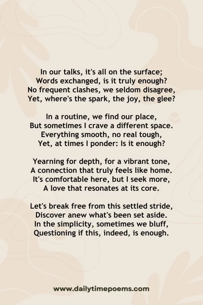 Is It Enough - Depression Love Poems