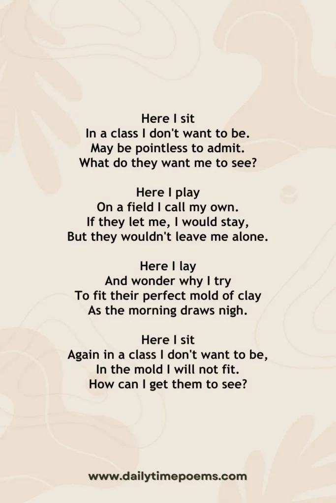 Standing Tall - Poetry about High School