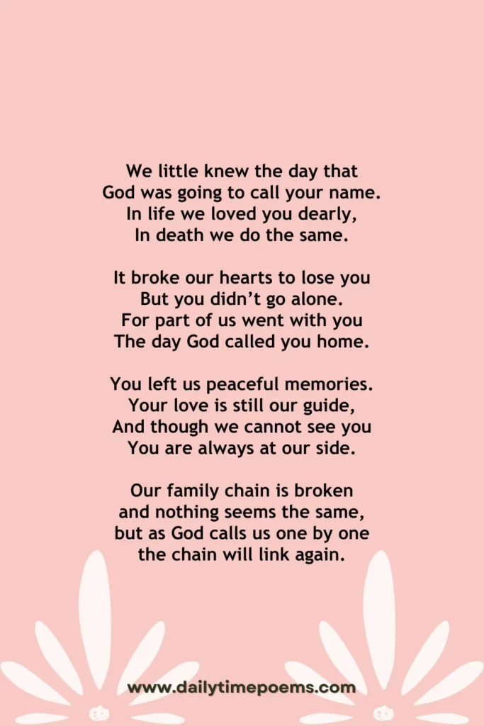 The Broken Chain - Best Funeral Poems