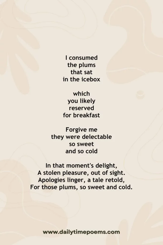This is Just to Say - Poetry about High School