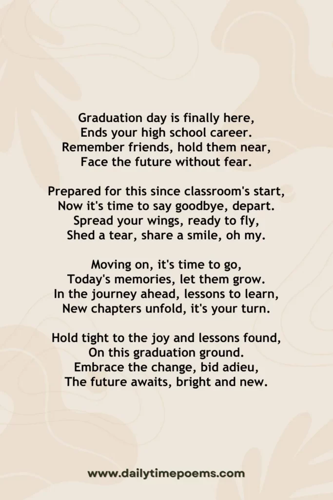 Your Day Has Arrived - Poetry about High School