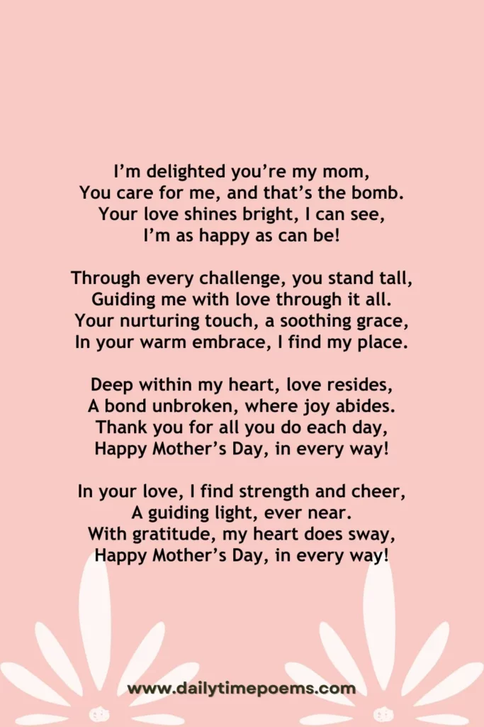 I’m Happy You’re My Mom - Mother Day Poems for Child