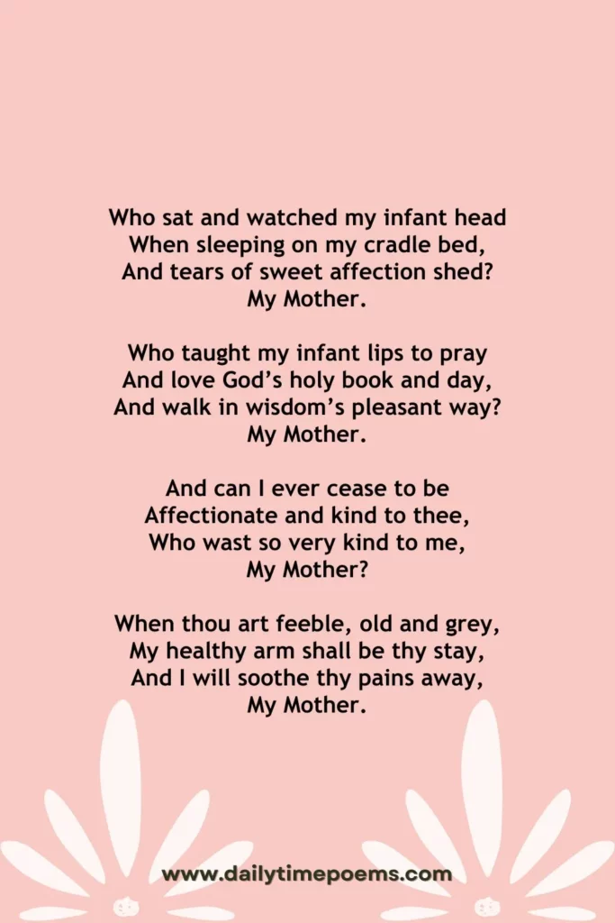 My Mother - Mother's Day Poems from Child