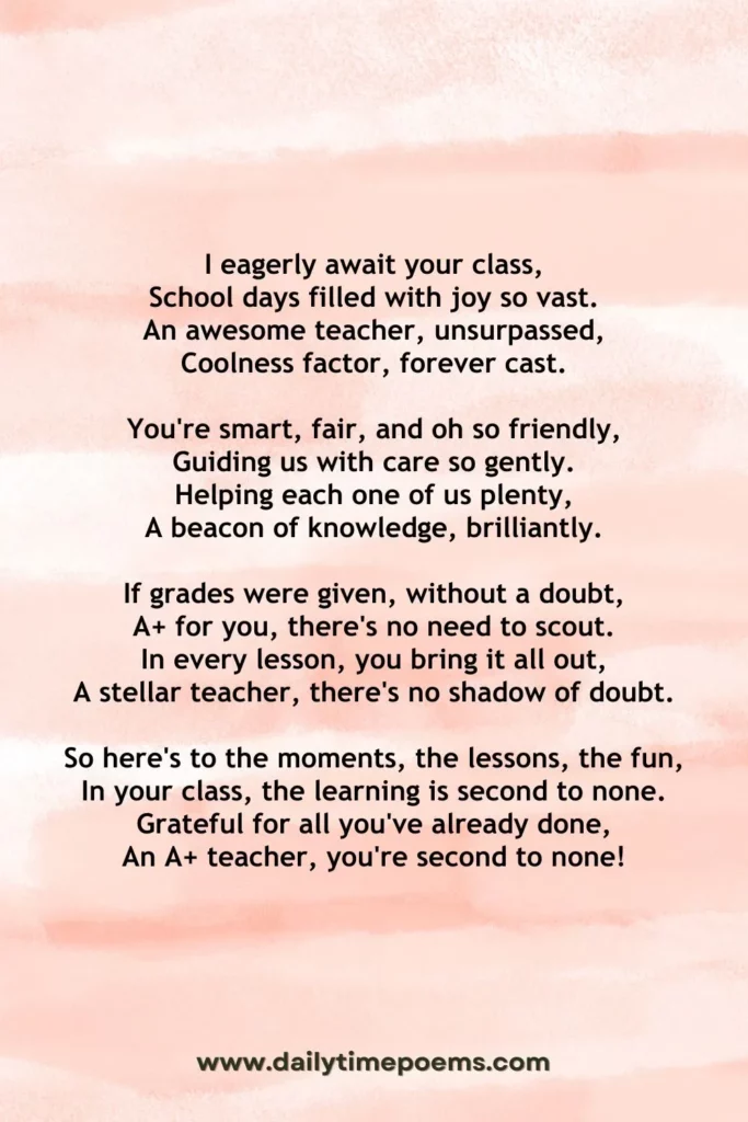 Teacher Appreciation Poem - 10 Poems to Show Gratitude to Instructors