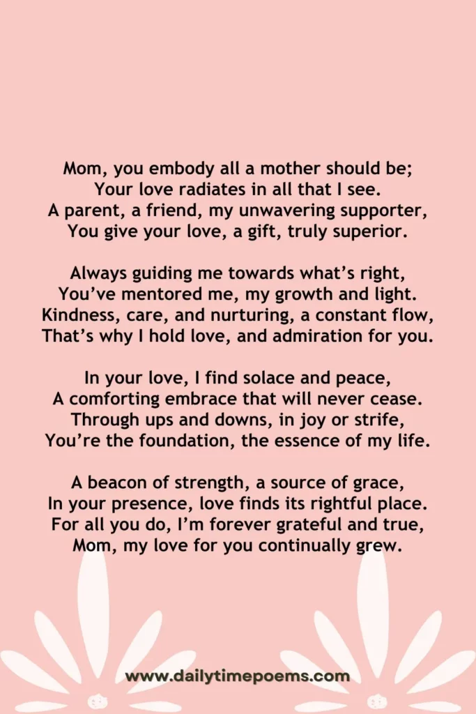 Unconditional Mom - Mother's Day Poems from Child