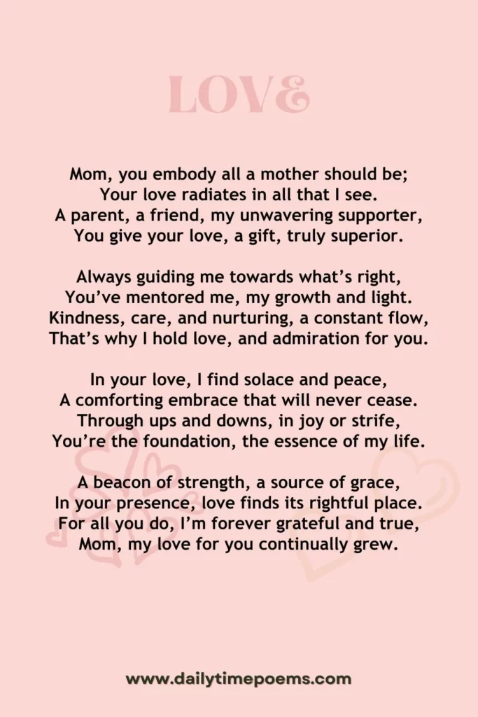 Unconditional Mom - Mother's Day Poem